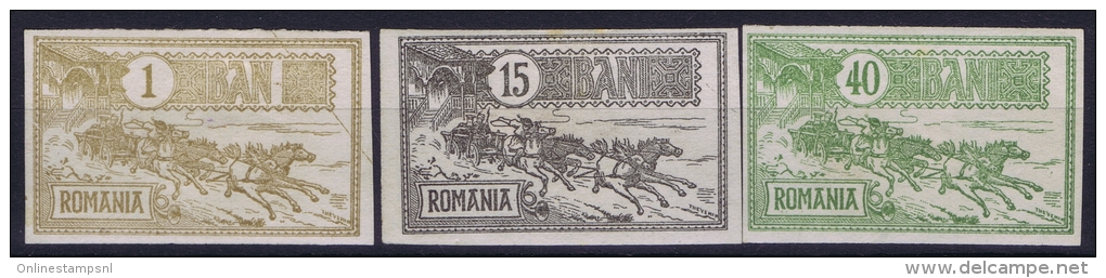 Romenia, 1903 Mi 146+150+152  Non Perforated, MH/* - Ongebruikt