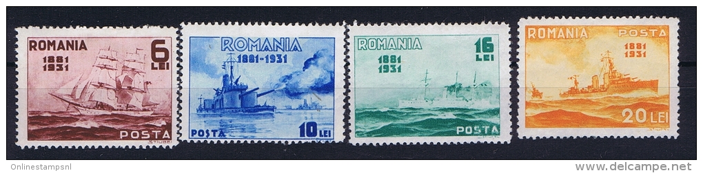 Romenia, 1931 Mi 402 - 405, Yv 418 - 421 MH/* , 16 L. Has A  Fold - Nuovi