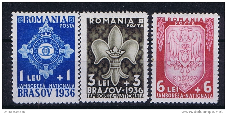 Romenia, 1936 Mi 516 - 518 , Yv  505 - 507 MH/* - Unused Stamps