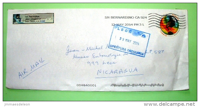 USA 2014 Cover To Nicaragua - Earth Globe - Round Stamp - Sonstige & Ohne Zuordnung