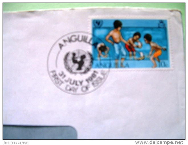Anguilla 1981 FDC Cover - UNICEF - Childer At Play - Ships - Anguilla (1968-...)