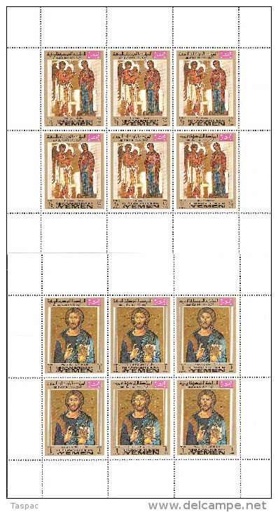 Yemen (Kingdom) 1969 Mi# 915-926 A ** MNH - Complete Set (12) In Mini Sheets Of 6 - Christmas / Icons - Yemen