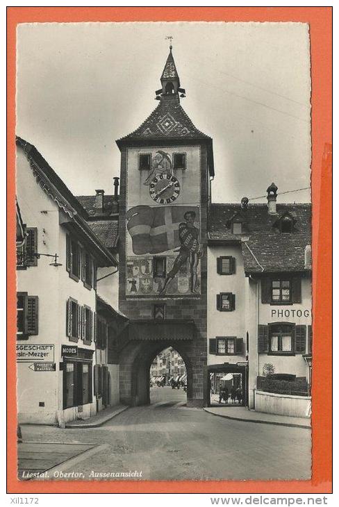 CGG3-29 Liestal  Obertor  Aussenansicht. Gelaufen, Stempel Luftpost - Liestal