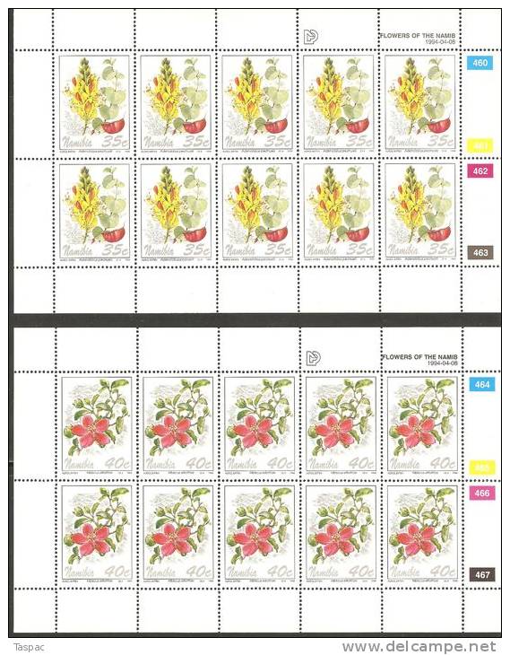 Namibia 1994 Mi# 772-775 ** MNH - Sheets Of 10 - Flowers Of The Namib - Namibie (1990- ...)