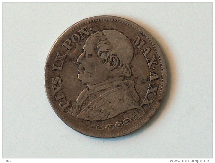 ITALIE PAPAL STATES VATICAN 10 SOLDI 50 CENTESIMI 1867 - Vatican