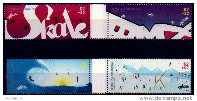 Argentina 2013 ** Skate. Ciclismo. Surf. Descenso En Esquies. See Desc. - Unused Stamps