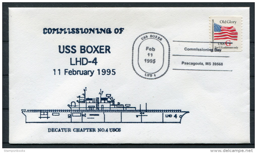 1995 US Navy Ship Cover USS BOXER LHD 4 - Covers & Documents