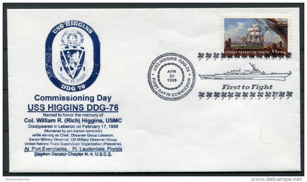 1999 US Navy Ship Cover USS HIGGINS DDG 76 - Covers & Documents