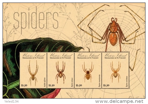 UNION ISL. Of ST.VINCENT ; SCOTT # ; IGPC 1110 SH ; MINT N H STAMPS (  INSECTS ; SPIDERS - St.Vincent & Grenadines