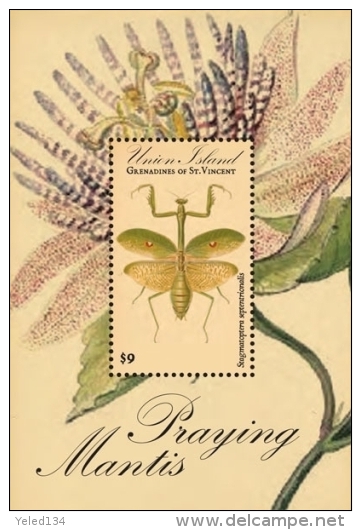 UNION ISL. Of ST.VINCENT ; SCOTT # ; IGPC 1110 S ; MINT N H STAMPS (  INSECTS ; PRAYING MANTIS - St.Vincent & Grenadines