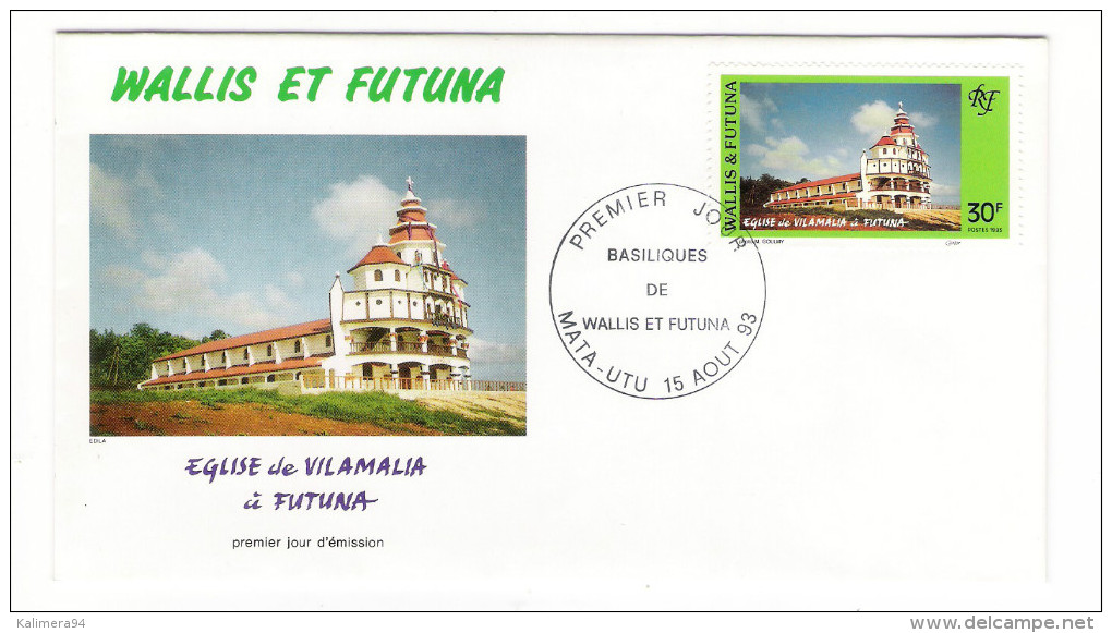 WALLIS Et FUTUNA / TAHITI / POLYNESIE FRANCAISE / EGLISE DE VILAMALIA à FUTUNA / Timbre De 30 F. En 1993 - FDC