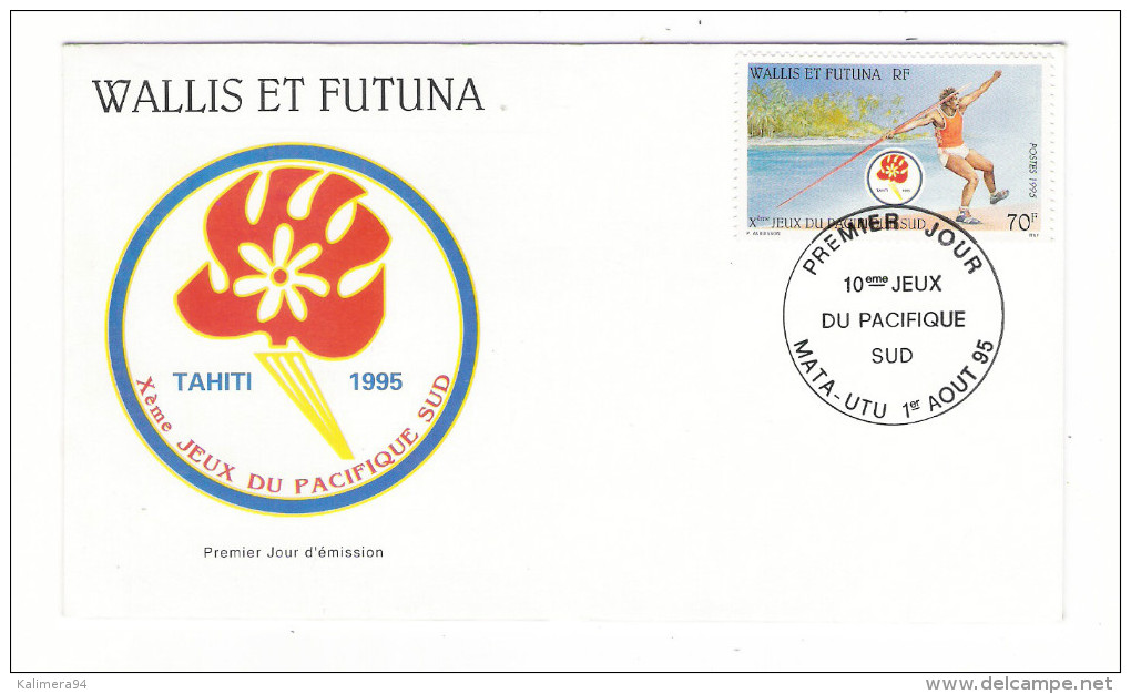 WALLIS Et FUTUNA / TAHITI / POLYNESIE FRANCAISE / 10ème JEUX DU PACIFIQUE SUD, TAHITI 1995 / LANCER DE JAVELOT - FDC