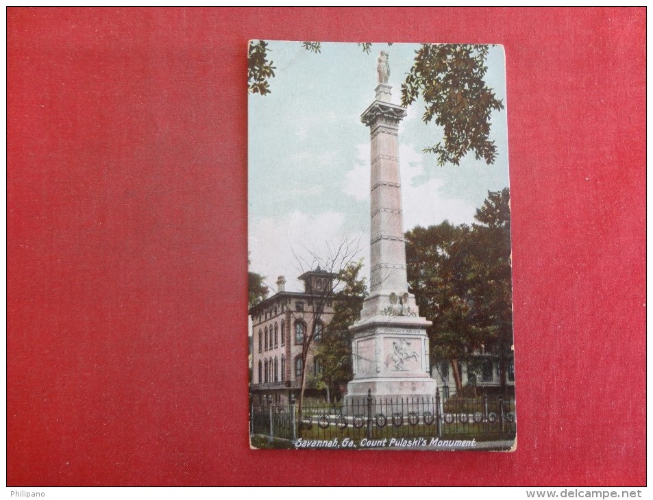 Georgia> Savannah   Count Pulaski's  Monument    Ref 1454 - Savannah