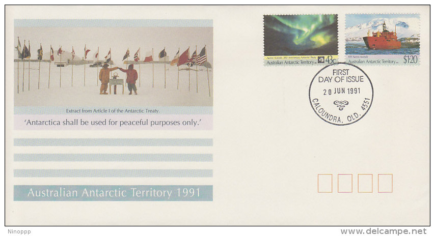 Australian Antarctic Territory 1991 30th Anniversary Treaty FDC - FDC