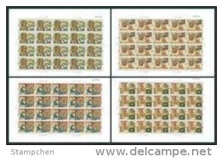 China 2004-5 Chinese Idiom Story Stamps Sheets Dragon Shell Clam Bird Snipe Lotus Fisherman Music Fable - Blocks & Sheetlets