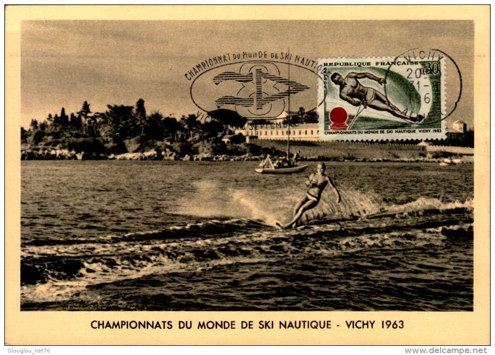 CHAMPIONNATS DU MONDE DE SKI NAUTIQUE...VICHY 1963...CPSM GRAND FORMAT ANIMEE - Wasserski