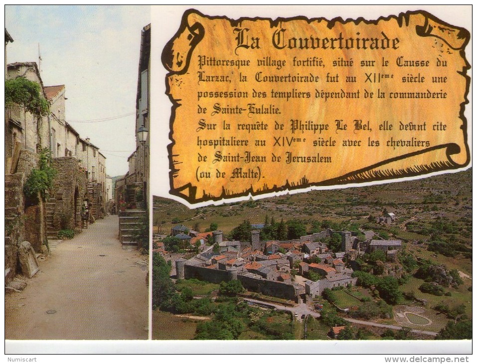 La Couvertoirade.. Belle Vue Aérienne Du Village.. La Rue Droite - Autres & Non Classés