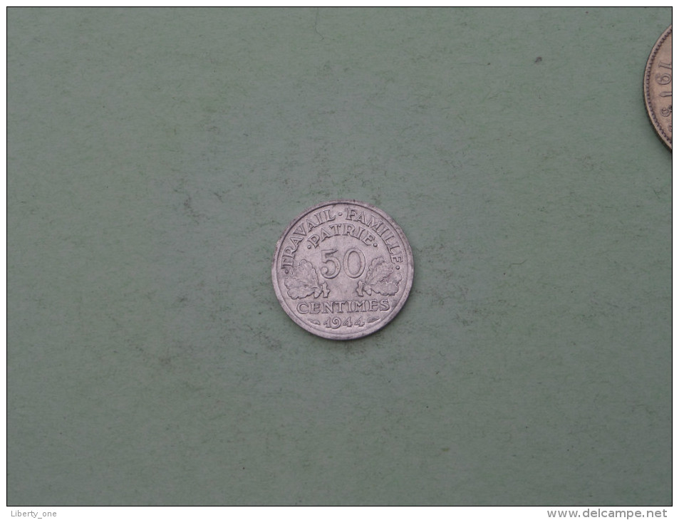 1944 C - 50 Centimes / KM 914.3 ( Uncleaned Coin / For Grade, Please See Photo ) !! - Autres & Non Classés