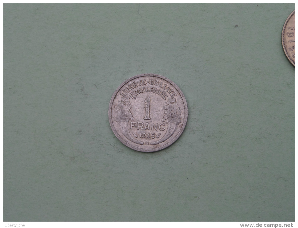 1945 B - 1 Franc / KM 885a.2 ( Uncleaned Coin / For Grade, Please See Photo ) !! - Andere & Zonder Classificatie