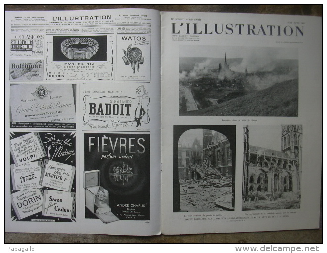 L’ILLUSTRATION 5276-5277 ROUEN / COSAQUES/ HANOTAUX/ ARMAGNAC/ NOTRE  DAME DE BOULOGNE  22-29 Avril 1944 - L'Illustration