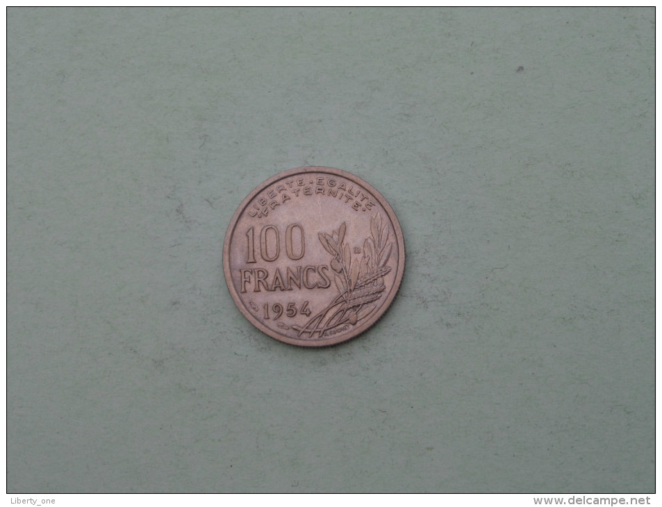 1954 B - 100 Francs / KM 919.2 ( Uncleaned Coin / For Grade, Please See Photo ) !! - Autres & Non Classés