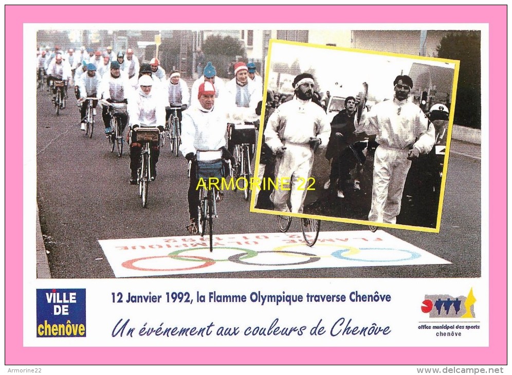 CPM CHENOVE   12 JANVIER 1992 LA FLAMME OLYMPIQUE TRAVERSE CHENOVE - Chenove