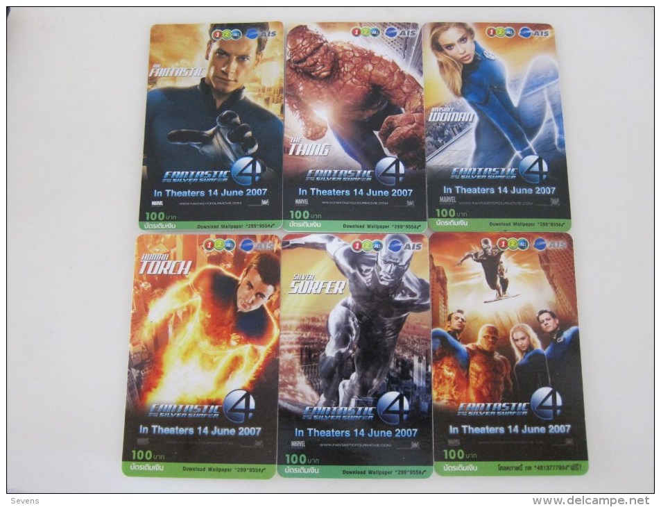 Prepaid Phonecard,Fantastic 4 ,set Of 6,used - Thaïlande