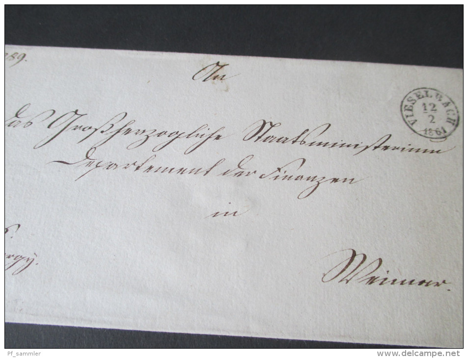 Altdeutschland Thurn Und Taxis Beleg Stempel Vieselbach 12.2.1861 Vorphila, Toller Beleg!!! Mit Siegel. - Briefe U. Dokumente