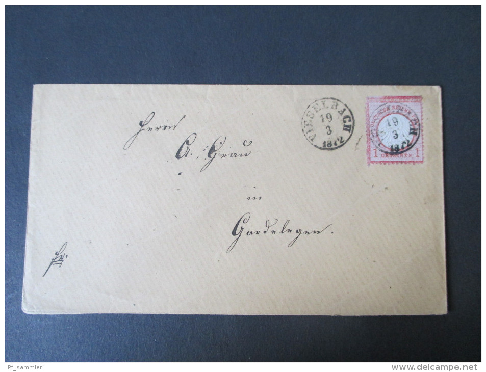 DR Nr. 4 Oberrand!! Brustschild EF Thurn Und Taxis Stempel Vieselbach 19.3.1872. Gelaufen Nach Gardelegen. Toller Beleg! - Lettres & Documents