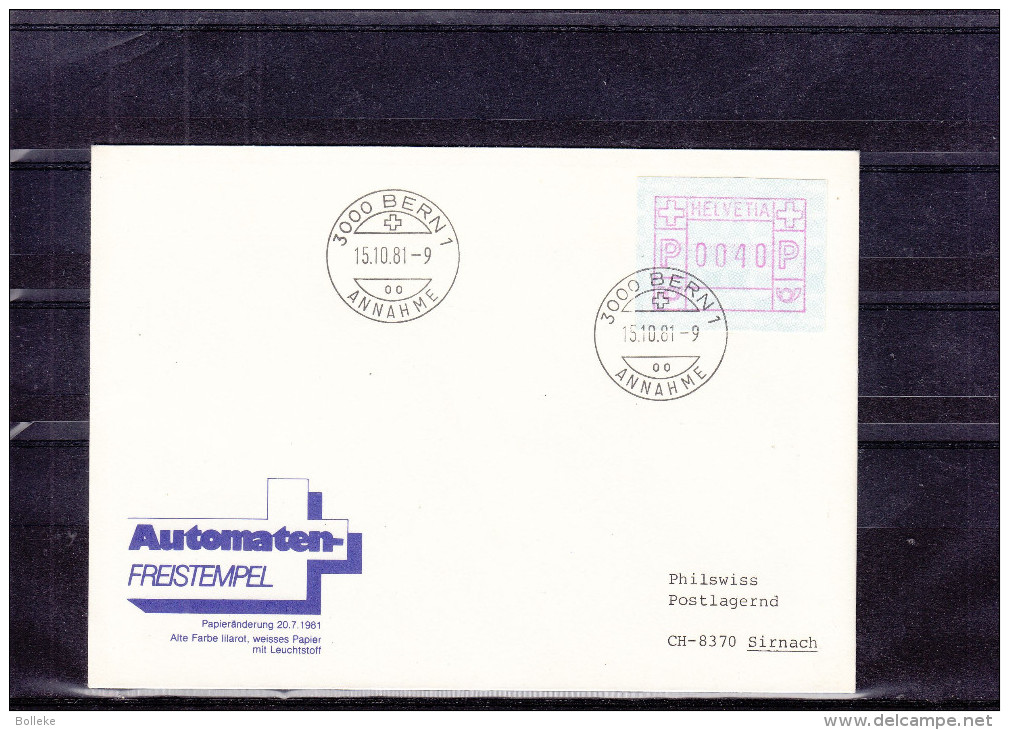 Suisse - Timbres Automates - Lettre De 1981 - Automatic Stamps