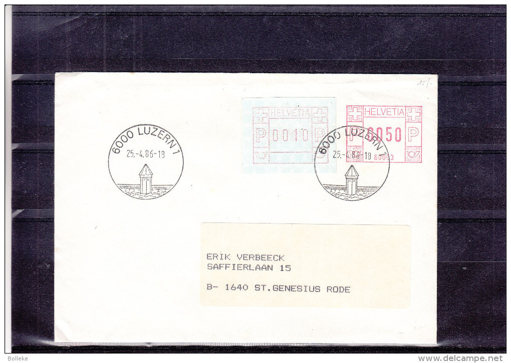 Ponts - Suisse - Timbres Automates - Lettre De 1986 - Oblitération Luzern - EMA - Empreintes Machines - Automatic Stamps
