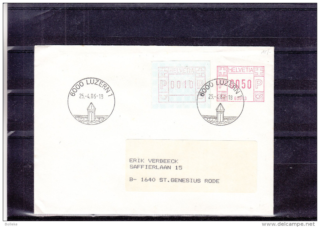 Ponts - Suisse - Timbres Automates - Lettre De 1986 - Oblitération Luzern - EMA - Empreintes Machines - Automatenzegels