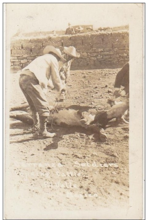 CPA PHOTO MEXIQUE MEXICO Troops U.S. Army Cowboys EL VALLE Revolution War 1913 N°41 - Mexique