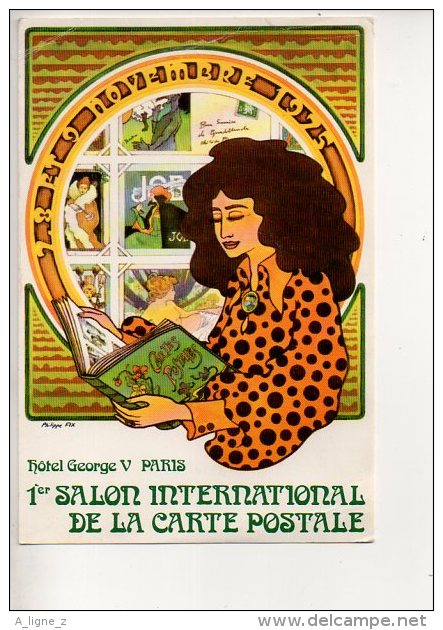 REF 192 CPSM 1er Salon Hotel George V Paris 1er Salon International De La Carte Postale Philippe FIX - Autres & Non Classés