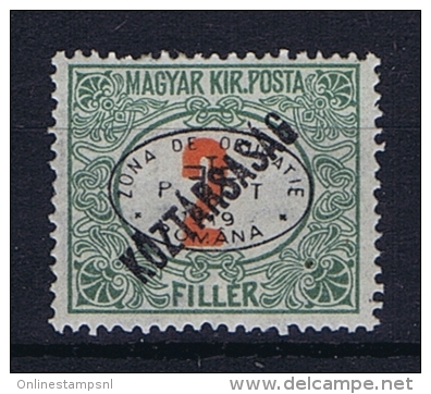 Romenia, Occupation Of Hungary, Debrecen Debreczin Mi. Porto Nr 11  MH/*  Signed/ Signé/signiert/ Approvato - Unused Stamps