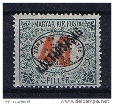 Romenia, Occupation Of Hungary, Debrecen Debreczin Mi. Porto Nr 15  MH/*  Signed/ Signé/signiert/ Approvato - Unused Stamps