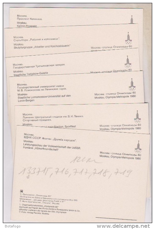 12 CPM MOSCOU 1980 - 5 - 99 Cartes