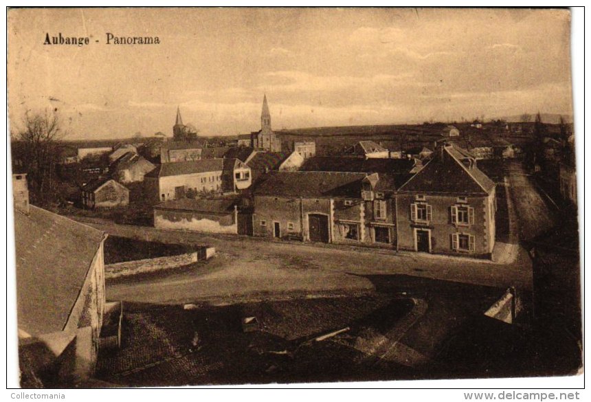 1 Carte Postale Ancienne, Voyagé, Luxemburg   Aubange  Panorama Frontière Belgique Luxembourg Et France - Aubange