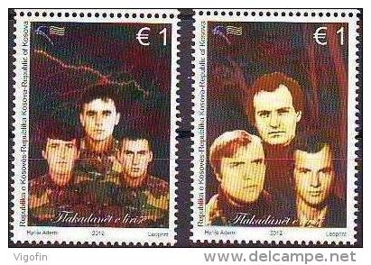 KOS 2012-213-4 FAMOUSE PERSONS, KOSOVO, 1 X 2v, MNH - Kosovo