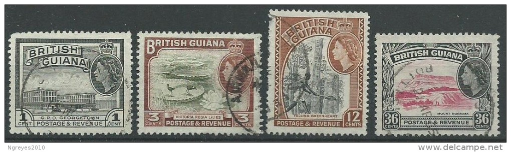 140017554  BRTISH GUIANA  YVERT   Nº  185/187/192/194 - Guyana Britannica (...-1966)