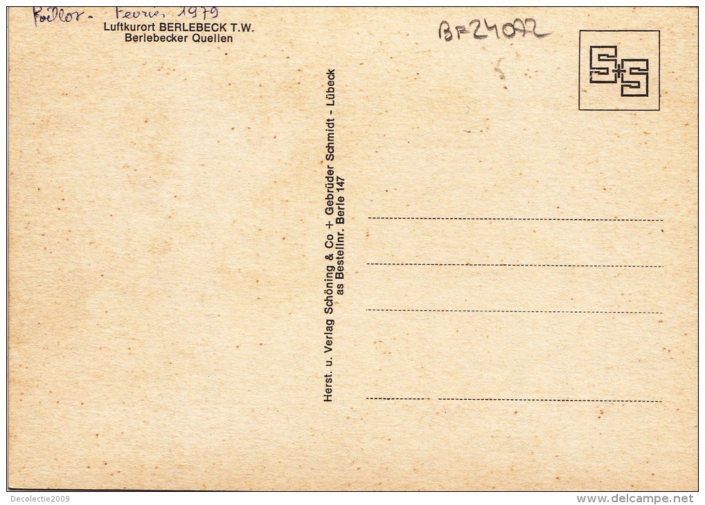 BF24072 Berlebeck Luftkurort Quellen    Germany Front/back Image - Detmold