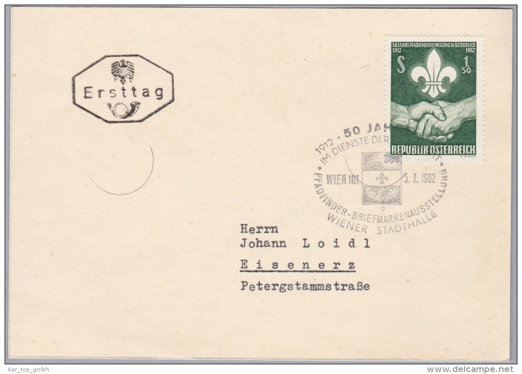 Motiv Pfadfinder Scouts AT 1962-X-5 Wien 101 Sonderstempel Mit Marke Pafdfinderbewegung Österreich - Covers & Documents