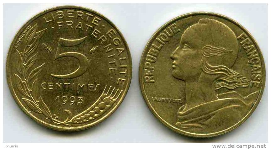 France 5 Centimes 1993 3 Plis GAD 175 KM 933 - 5 Centimes