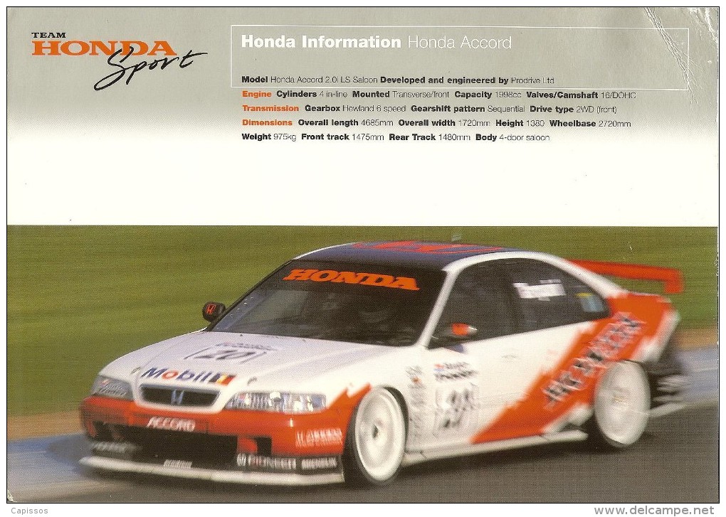 BTCC 1997 Honda,Vauxhall, Nissan Stickers 10x20 Cm En Moyenne - Autres & Non Classés