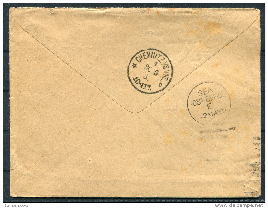 1881 India Bombay Watch Dealer Edmond Charpie Cover - Chemnitz, Germany Sea Post Office Paquebot - 1882-1901 Imperio