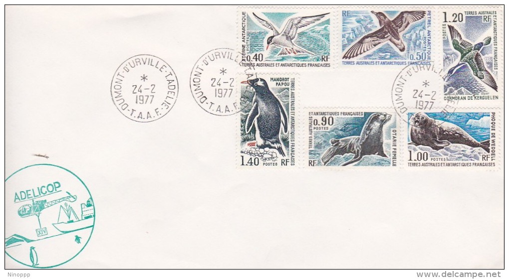 French Antarctic Territory 1977 Fauna FDC - FDC