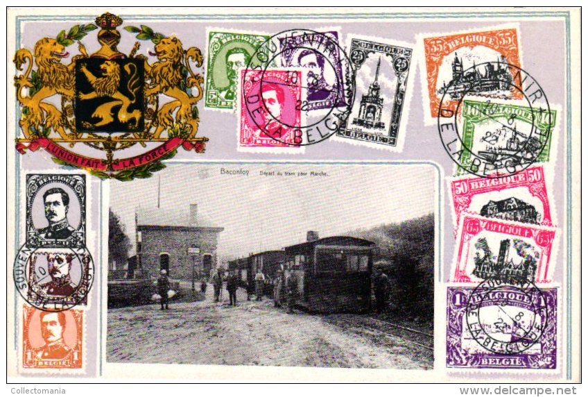 Luxembourg 4 Cartes Postales   Vallée De Buzenol Nels32n°31 Baconfoy Train à Vapeur  Grande Route Nat N°4 Bande Monument - Tenneville