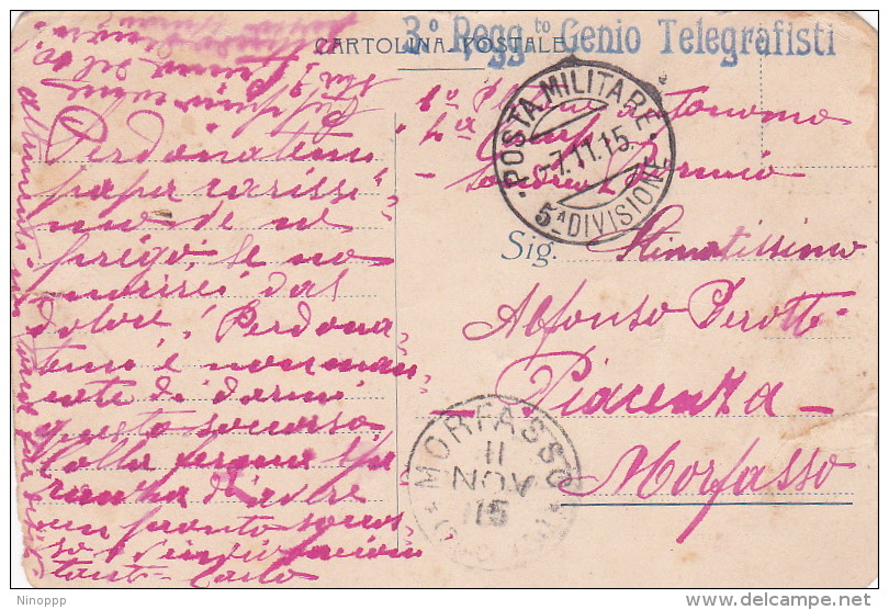 Italy 1915 Military Mail, Postale Militare 5a Divisione, 30 Reggimento Genio Telegrafisti - Marcofilie