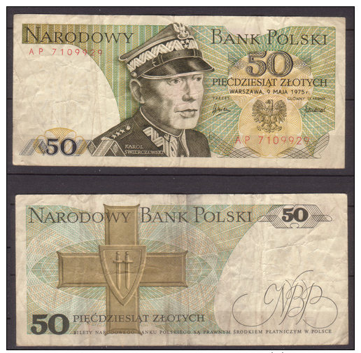 Polen , 50 Zlotych , 1975 , P-142 A , VF - Polen