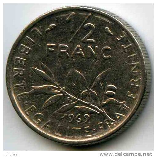 France 1/2 Franc 1969 GAD 429 KM 931.1 - 1/2 Franc